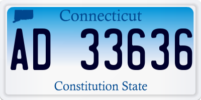CT license plate AD33636