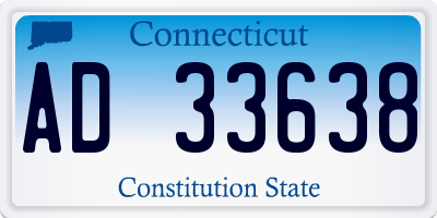 CT license plate AD33638