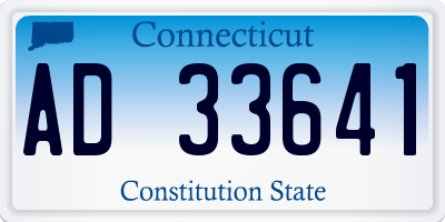 CT license plate AD33641