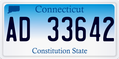 CT license plate AD33642