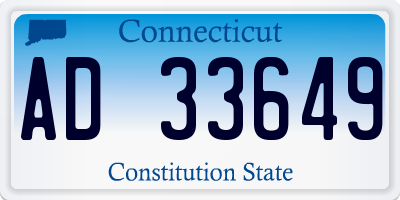 CT license plate AD33649