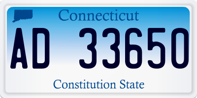 CT license plate AD33650