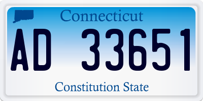 CT license plate AD33651