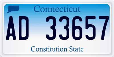CT license plate AD33657