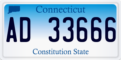 CT license plate AD33666