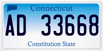 CT license plate AD33668