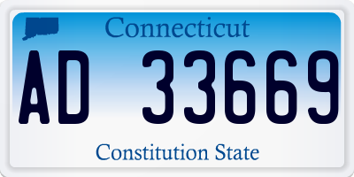 CT license plate AD33669