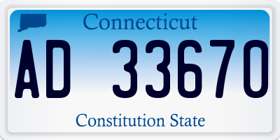 CT license plate AD33670