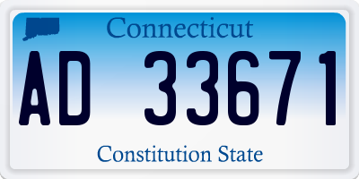 CT license plate AD33671