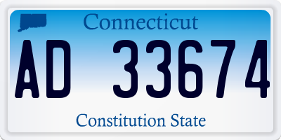 CT license plate AD33674