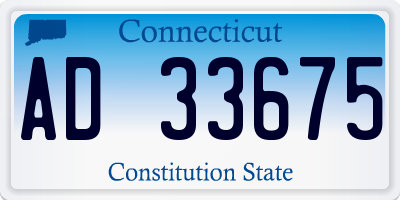 CT license plate AD33675
