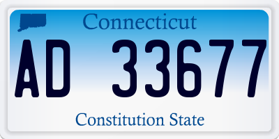 CT license plate AD33677