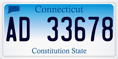 CT license plate AD33678