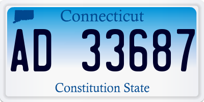 CT license plate AD33687
