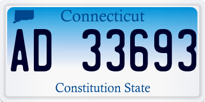 CT license plate AD33693