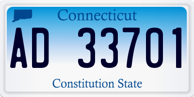 CT license plate AD33701