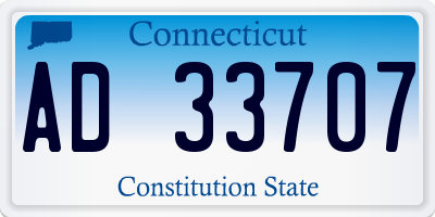 CT license plate AD33707