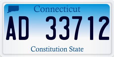 CT license plate AD33712