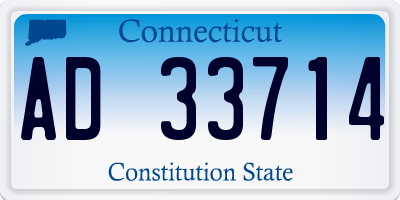 CT license plate AD33714