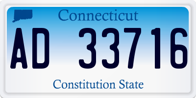 CT license plate AD33716