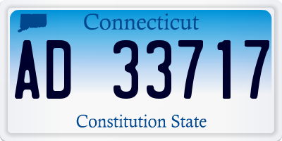 CT license plate AD33717