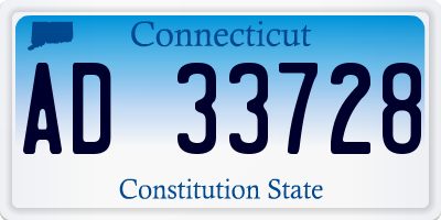CT license plate AD33728