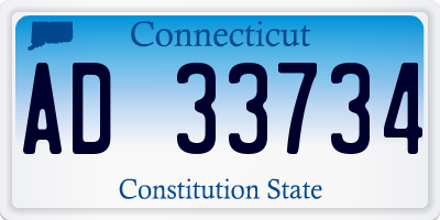 CT license plate AD33734