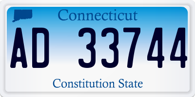 CT license plate AD33744