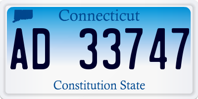 CT license plate AD33747