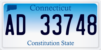 CT license plate AD33748
