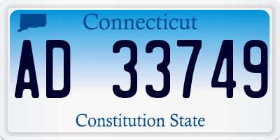 CT license plate AD33749