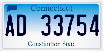 CT license plate AD33754