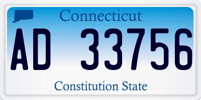CT license plate AD33756