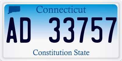 CT license plate AD33757