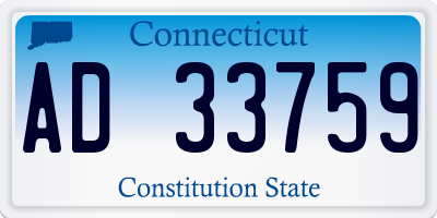 CT license plate AD33759