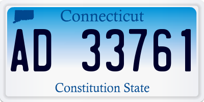 CT license plate AD33761