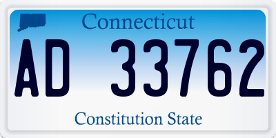 CT license plate AD33762
