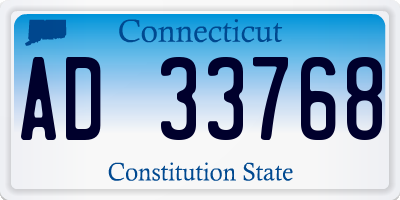 CT license plate AD33768