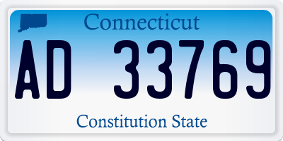 CT license plate AD33769