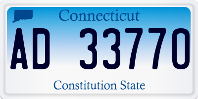 CT license plate AD33770