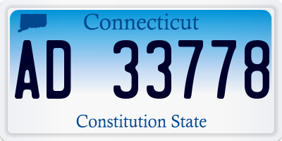CT license plate AD33778