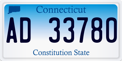 CT license plate AD33780