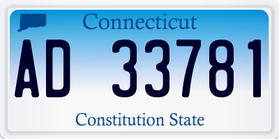 CT license plate AD33781