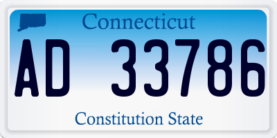 CT license plate AD33786
