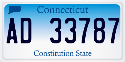 CT license plate AD33787