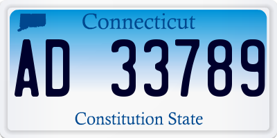 CT license plate AD33789