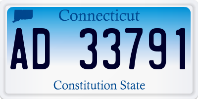 CT license plate AD33791