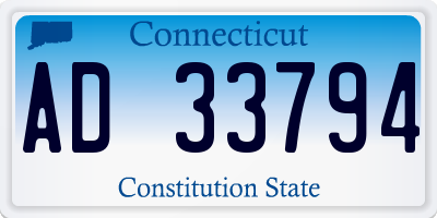 CT license plate AD33794