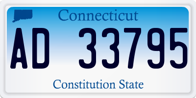 CT license plate AD33795