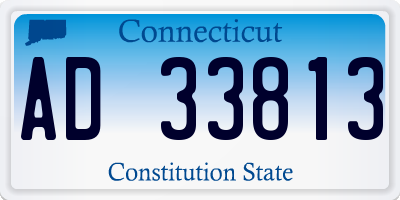 CT license plate AD33813